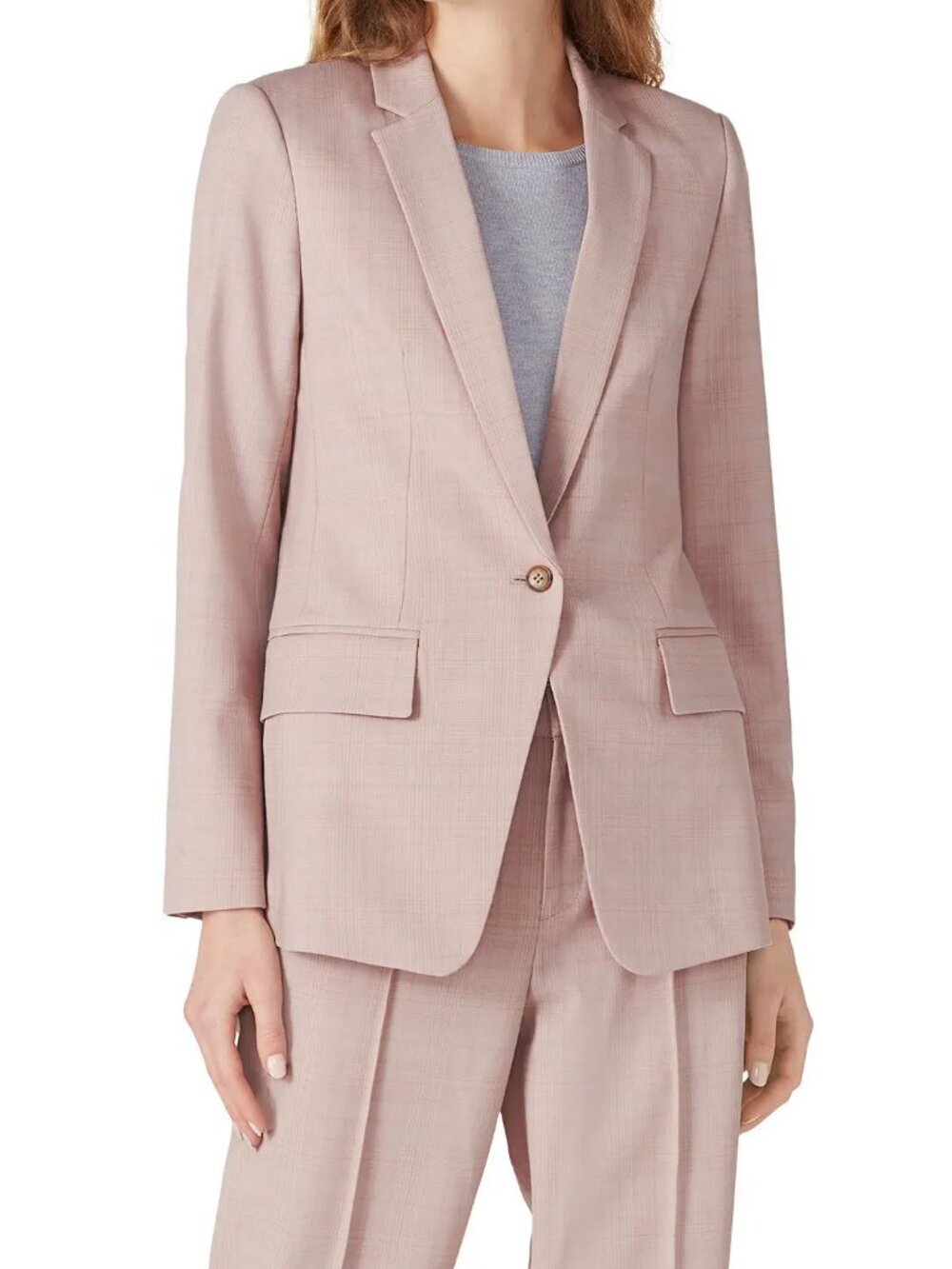 CLUB MONACO Borrem Pink Mauve Wool Blend Single Breasted Blazer, Size 12 - Picture 2 of 16